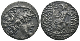 Seleucid Kingdom. Philipp I. Philadelphos. (95-75 BC) AR Tetradrachm. Antioch. Obv: diademed head right. Rev: Zeus seated left holding Nike. Weight 13...