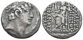 Seleucid Kingdom. Philipp I. Philadelphos. (95-75 BC) AR Tetradrachm. Antioch. Obv: diademed head right. Rev: Zeus seated left holding Nike. Weight 15...