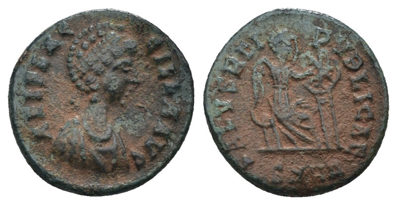 Aelia Flaccilla. ( 383-388 AD). Follis. Constantinople. Obv: AEL FLACCILLA AVG. ...