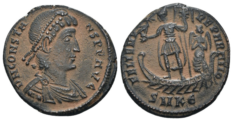 Constantinus I. (327-328 AD). Follis. Cyzicus. Obv: CONSTANTINVS MAX AVG. laurea...