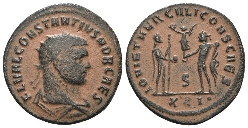 Constantinus I. Chlorus. (293-305 AD). Æ Antoninian. Antioch. Obv: FL VAL CONSTA...