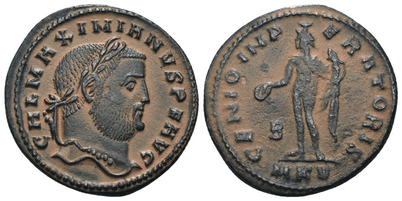 Galerius Maximianus. (308-310 AD). Æ Follis. Cyzicus. Obv: GAL MAXIMIANVS P F AV...