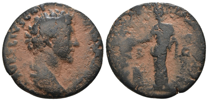 Marcus Aurelius. (161-180 AD). Æ As. Rome. artificial sandpatina. Weight 7,85 gr...