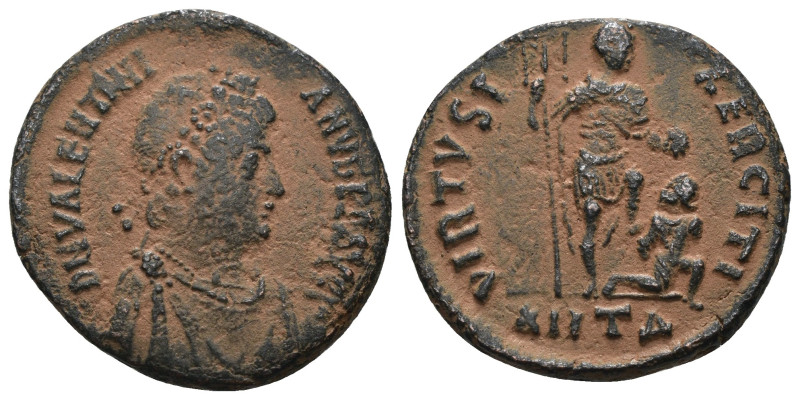 Valentinian II. (392-395 AD). Follis. Antioch. Obv: DN VALENTINIANVS PF AVG. dia...