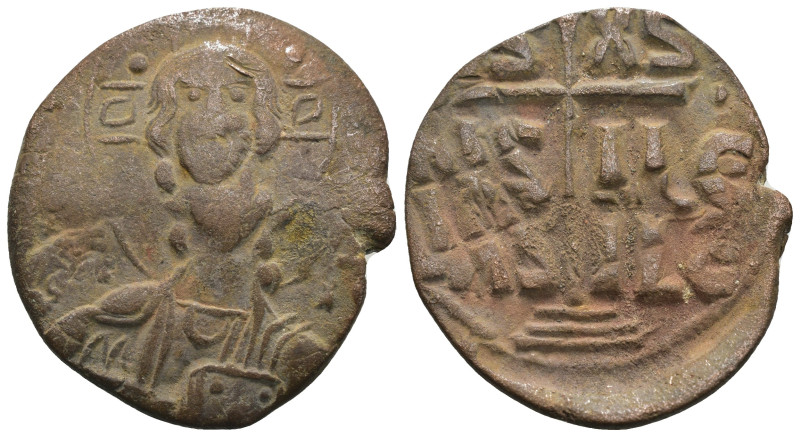 Basil II. and Constantine VIII. (1020-1028 AD). Follis. Constantinople. Obv: bus...