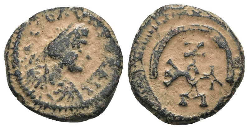 Justin II. (565-578 AD). Æ Pentanummium. Antioch. Obv: diademed bust right. Rev:...