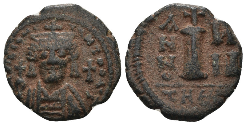 Tiberius II. Constantine. (578-582 AD). 10 Nummi. Theoupolis. Obv: cuirassed bus...