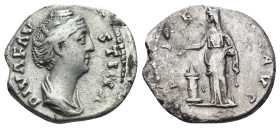 Faustina I. maior. (141 AD). Denar. Rome. Obv: DIVA FAVSTINA. draped bust of Faustina right. Rev: VENVS AVG. Weight 2,91 gr - Diameter 16 mm