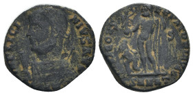Licinius I. (317-320 AD). Follis. Nicomedia. Obv: IMP LICINIVS AVG. draped bust of Licinius holding scepter left. Rev: IOVI CONSERVATORI AVGG. Jupiter...