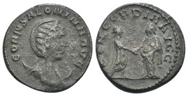 Salonia. (254-268 AD). BI Antoninian. Antioch. Obv: SALONIA AVG. draped bust of Salonia right. Rev: CONCORDIA AVGG. Emperor and Empress shake hands. W...
