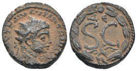 Elagabalus. (218-222 AD). Æ Bronze. Syria. Antioch. Obv: bust of Elagabalus right. Rev: SC in wreath. artificial sandpatina. Weight 5,99 gr - Diameter...
