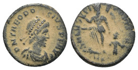 Theodosius II. (402-405 AD). Æ Follis. Cyzicus. artificial sandpatina. Weight 1,11 gr - Diameter 11 mm