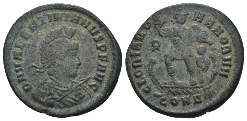 Valentinian II. (375-392 AD). Follis. Constantinople. Obv: D N VALENTINIANVS P F...