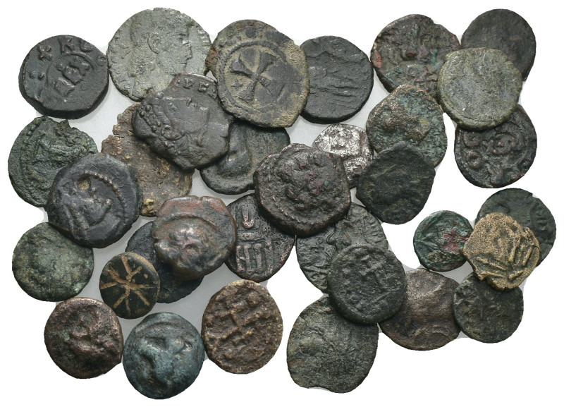 34 pieces ancient coin, Sold as seen.