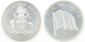 Bahamas. Elisabetta II. 1952-2022. 5 Dollari 1975. Ag. KM 67a. Peso gr. 42,68. Diametro mm. 44. qFDC. (5123)