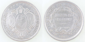 Bolivia. 50 Centavos 1898. Ag. KM# 161.5. Peso gr. 11,45. Diametro mm. 30. qSPL. (8923)
