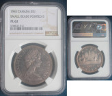 Canada. Elisabetta II. 1952-2022. Dollaro 1965. Ag. KM# 64.1. In Slab NGC. PL62.