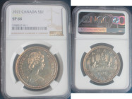 Canada. Elisabetta II. 1952-2022. Dollaro 1972. Ag. KM# 64.2a. In Slab NGC. SP66.