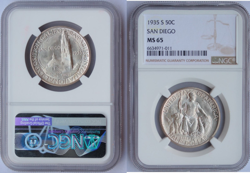 Monete Estere. USA. Mezzo Dollaro 1935 S. San Diego. Ag. In Slab Ngc MS65. (FT15...