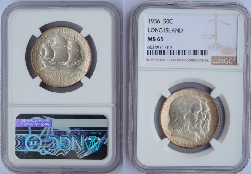 Monete Estere. USA. Mezzo Dollaro 1936 S. Long Island. Ag. In Slab Ngc MS65. (FT...