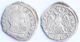 Messina. Filippo III. 1598-1621. 4 tarì 1610. Ag. Sphar 23, MIR 345. Peso gr. 10,48. Diametro mm. 30. qSPL. (F. Ra)