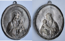 Messina. Placca XVIII. Raffigurante La Madonna della Lettera. Nel 1716 diventa protettrice della città di Messina. Ag. Peso gr. 60,00. Diametro mm. 10...