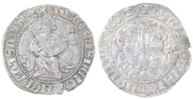 Napoli. Roberto d'Angiò. 1309-1343. Gigliato. Ag. MIR 28. Peso gr. 3,92. Diametro mm. 28. qSPL. Patina. (0824)