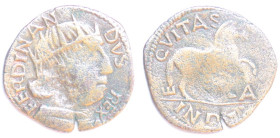 Napoli. Ferdinando I d'Aragona. 1458-1494. Cavallo con sigla A sotto la zampa. Ae. MIR 84/8. Peso gr. 1,42. Diametro mm. 18. MB+. (0624)