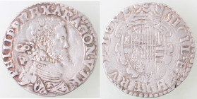 Napoli. Filippo II. 1554-1598. Tarì. Ag. Mag. 47. Peso gr. 4,98. Diametro mm. 26. BB+. Variante in legenda. RR.