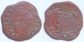 Napoli. Filippo IV. 1621-1665. Tornese 1622. Ae. Mag. 97. Peso gr. 2,96. Diametro mm. 25. MB/qBB. RR. (0624)