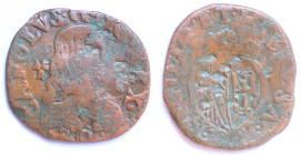 Napoli. Carlo II. 1674-1700. Grano 1680. Ae. Mag. 11. Peso gr. 7,99. Diametro mm. 29,5. MB. Coniato a martello. R. (0624)