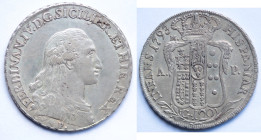 Napoli. Ferdinando IV. 1759-1798. Piastra 1793. Ag. Mag. 253. Peso gr. 27,36. Diametro mm. 40. qSPL/SPL. R. (9523)