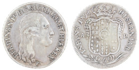 Napoli. Ferdinando IV. 1759-1799. Mezza Piastra 1798. Ag. Mag. 272. Peso gr. 13,67. Diametro mm. 32. BB. (1024)