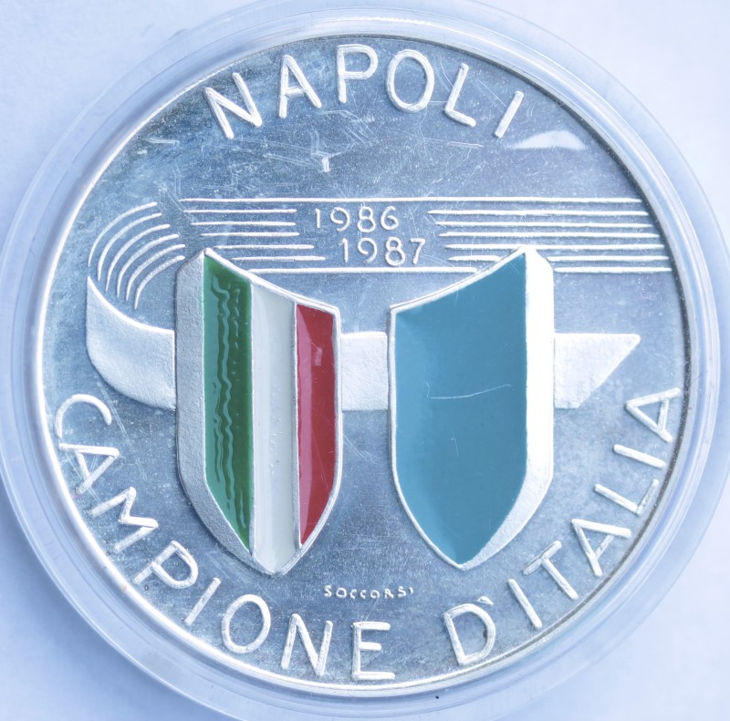 Zecche Italiane. Napoli Campione d'Italia 1986-1987. Medaglia. Ag. Peso gr. 18,0...