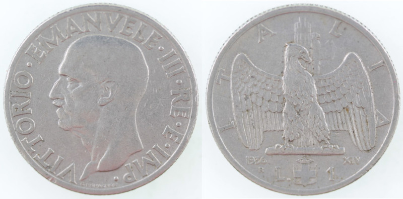 Casa Savoia. Vittorio Emanuele III. 1900-1943. 1 Lira 1936. Impero. Ni. Gig. 153...