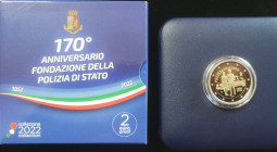 Euro. Repubblica Italiana. 2 Euro 2022. 170° Anniversario Fondazione della Polizia Di Stato. Proof. In Confezione della Zecca. (0724)