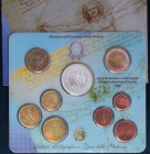 Euro. Repubblica Italiana. Serie Divisionale 2006. 60° anniversario Repubblica Italiana. 9 Valori. Metalli vari. Con moneta da 5 euro in Ag. FDC. In c...