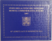 Euro. Vaticano. Benedetto XVI. 2005-2013. 2 Euro 2007. 80° Genetliaco di Benedetto XVI. In Folder. FDC. (0724)