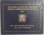 Euro. Vaticano. Francesco. 2013-Regnante. 2 Euro 2014. XXV Anniversario del crollo del muro di Berlino. FDC.  (0724)