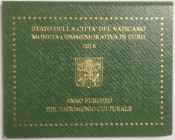 Euro. Vaticano. Francesco. 2013-Regnante. 2 Euro 2018. Anno Europeo del Patrimonio Culturale. In folder. FDC. (0724)