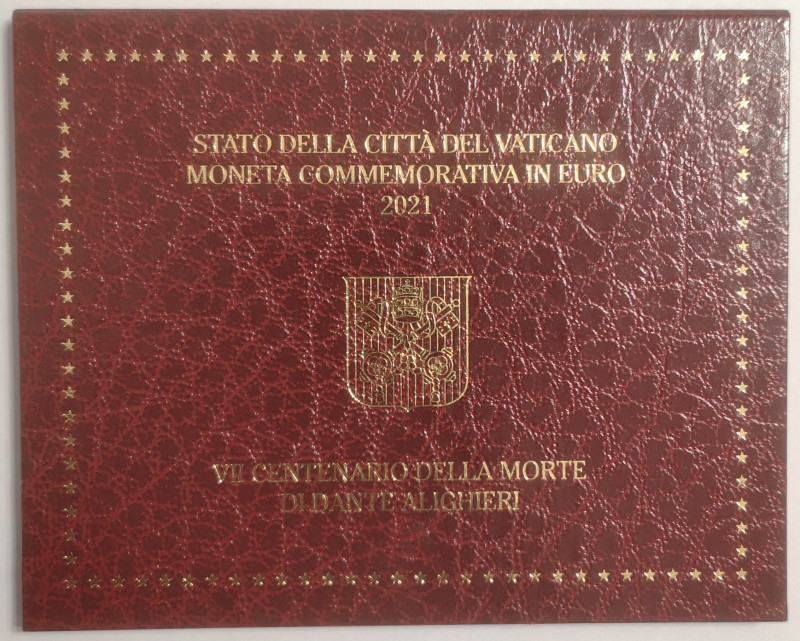 Euro. Vaticano. Francesco. 2013-Regnante. 2 Euro 2021. VII Centenario della Mort...