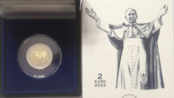 Euro. Vaticano. Francesco. 2013-Regnante. 2 Euro 2022. 125° Anniversario Nascita Paolo VI. Bimetallica. In Confezione. Proof. (0724)