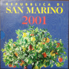 Euro. San Marino. Serie divisionale annuale 2001. 1700° Repubblica di San Marino. Gig. 259. FDC. In confezione originale della Zecca. (11023)