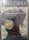 Euro. Andorra. 2 Euro Coincard 2016. 150 ° Anniversario della Nuova Riforma. FDC. (0724)