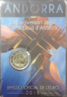 Euro. Andorra. 2 Euro Coincard 2018. 25°Anniversario della Costituzione. FDC. (0724)