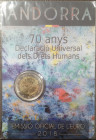 Euro. Andorra. 2 Euro Coincard 2018. "70 Anni della Dichiarazione dei diritti umani". FDC. (0724)