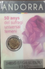 Euro. Andorra. 2 Euro Coincard 2020. 50° Anniversario Suffragio Universale. FDC. (0724)