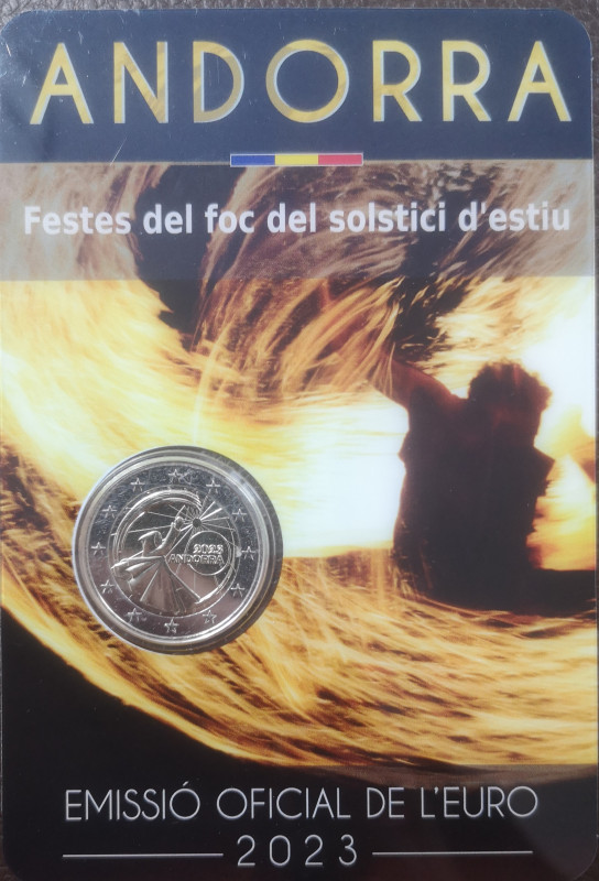 Euro. Andorra. 2 Euro Coincard 2023. Solstizio d'Estate. FDC. (0724)
FDC