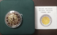 Euro. Belgio. 2 Euro 2011. Giornata della donna. In Cofanetto. Proof. (0724)