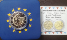 Euro. Belgio. 2 Euro 2022. Ass. Sanitaria durante la pandemia. In Cofanetto. Proof. (0724)